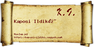 Kaposi Ildikó névjegykártya