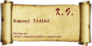 Kaposi Ildikó névjegykártya